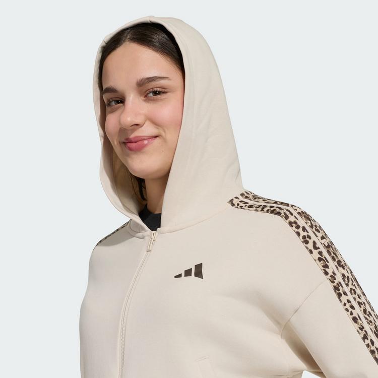 adidas adidas SEASONALS ANIMAL KAPUZENJACKE, Sweatjacke Kinder - Crystal Linen / Multicolor / Dark Brown - 0 | SportScheck