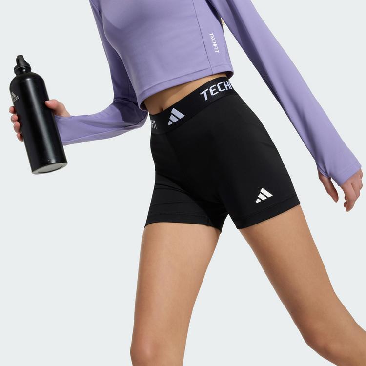 adidas adidas TECHFIT LEGGINGS, KURZ Leggings Kinder - Black / White - 0 | SportScheck