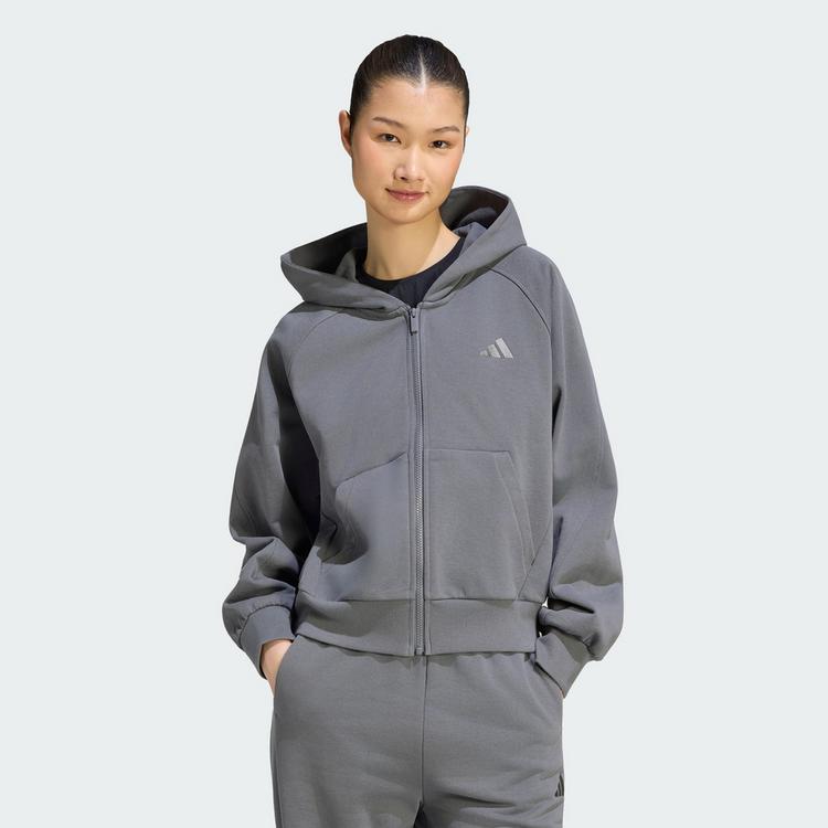 adidas adidas ADIDAS KIT KAPUZENJACKE, KLEINES LOGO Sweatjacke Damen - Grey Five - 0 | SportScheck