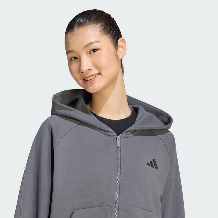 adidas adidas ADIDAS KIT KAPUZENJACKE, KLEINES LOGO Sweatjacke Damen - Grey Five - 1 | SportScheck