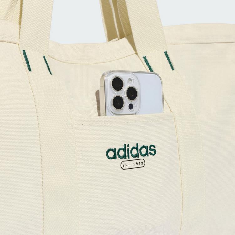 adidas adidas CANVAS TRAGETASCHE Umh&auml;ngetasche - Ivory / Collegiate Green - 1 | SportScheck