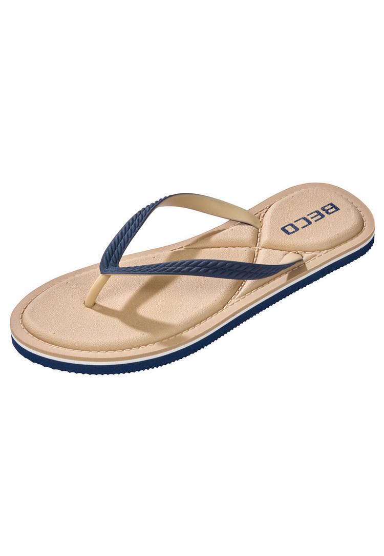 BECO BEERMANN BECO BEERMANN BECO V-Strap Badelatschen Damen - beige-blau - 0 | SportScheck