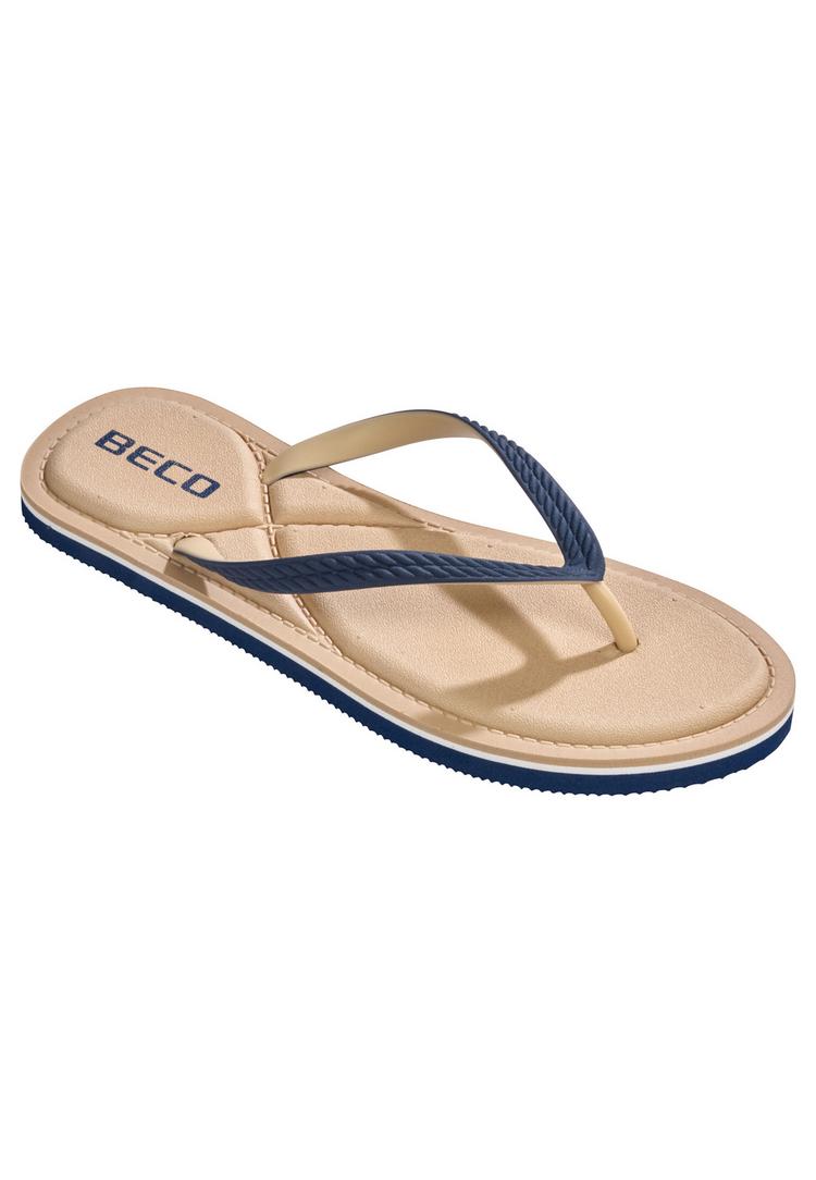 BECO BEERMANN BECO BEERMANN BECO V-Strap Badelatschen Damen - beige-blau - 0 | SportScheck