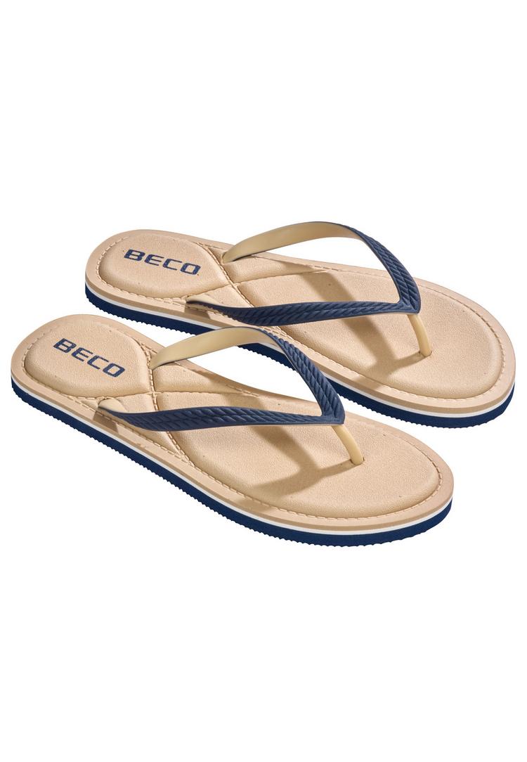 BECO BEERMANN BECO BEERMANN BECO V-Strap Badelatschen Damen - beige-blau - 2 | SportScheck