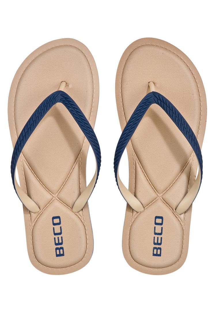 BECO BEERMANN BECO BEERMANN BECO V-Strap Badelatschen Damen - beige-blau - 3 | SportScheck