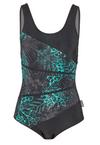 BECO BEERMANN Mint Flowers Badeanzug Damen - schwarz-t&uuml;rkis