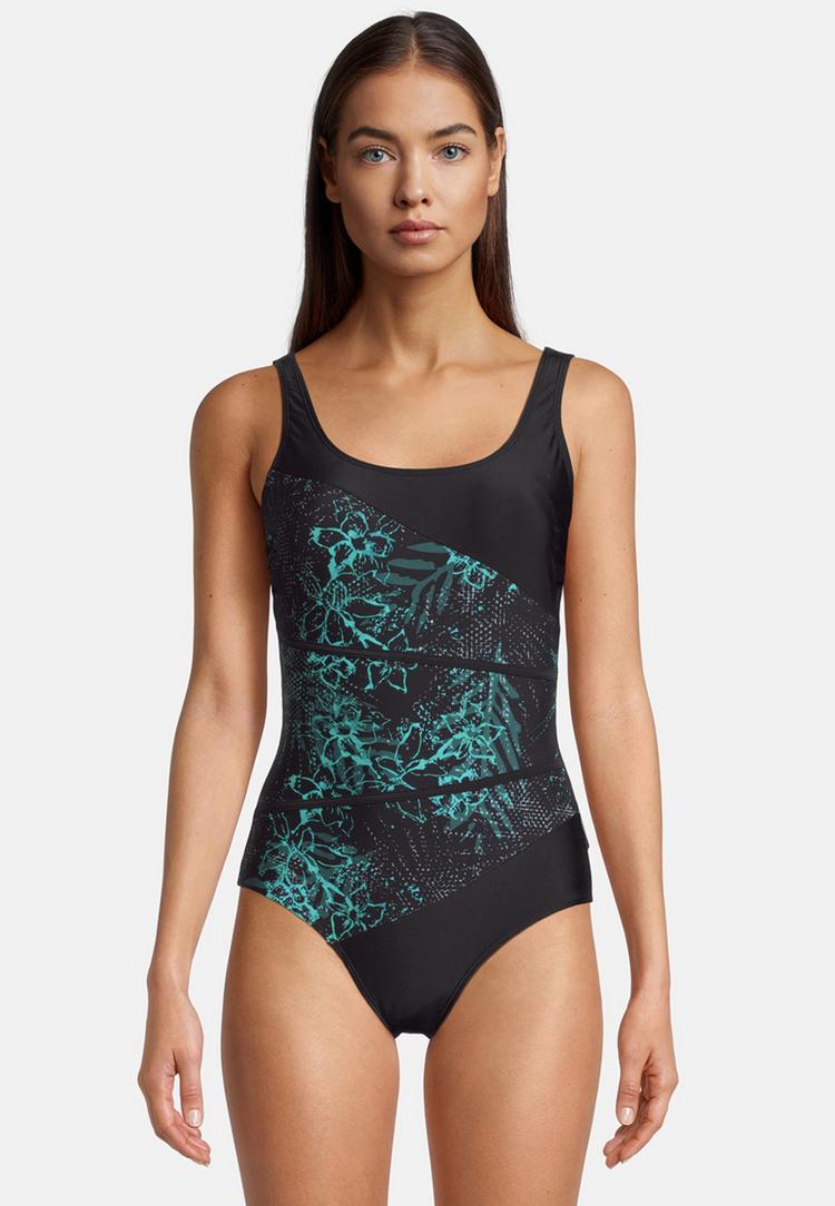 BECO BEERMANN BECO BEERMANN Mint Flowers Badeanzug Damen - schwarz-t&uuml;rkis - 0 | SportScheck