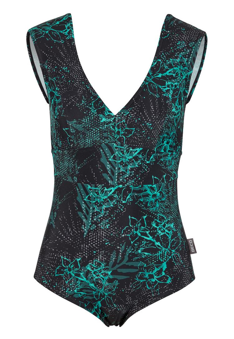 BECO BEERMANN BECO BEERMANN Mint Flowers Badeanzug Damen - schwarz-t&uuml;rkis - 0 | SportScheck