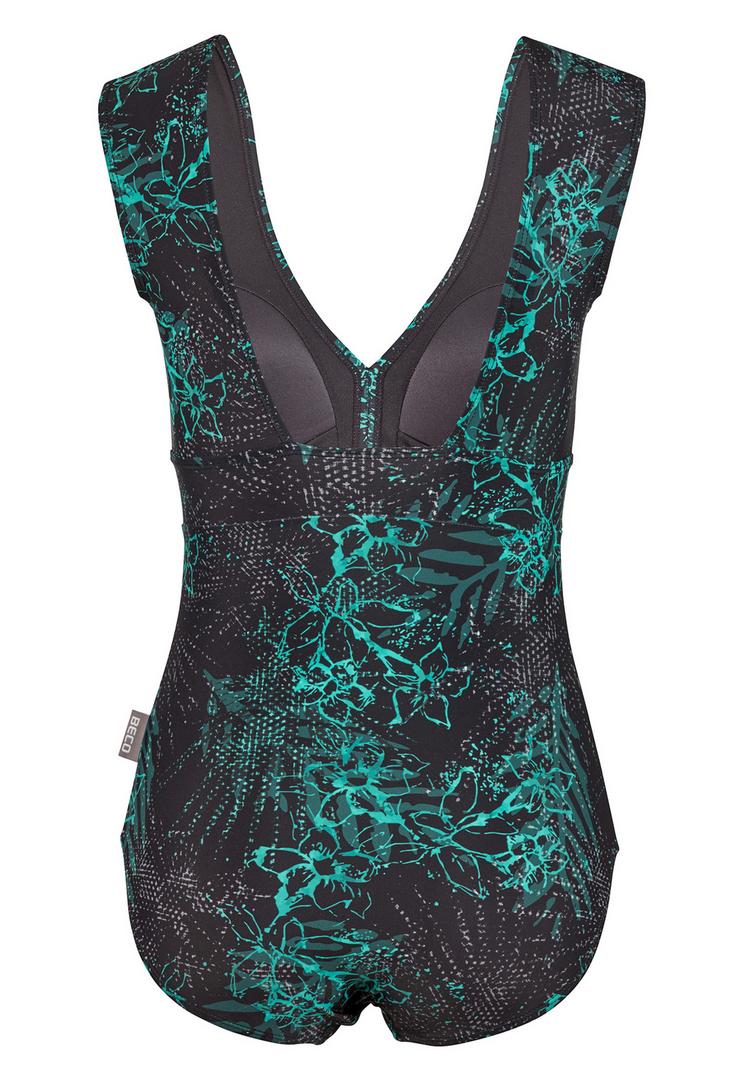 BECO BEERMANN BECO BEERMANN Mint Flowers Badeanzug Damen - schwarz-t&uuml;rkis - 1 | SportScheck