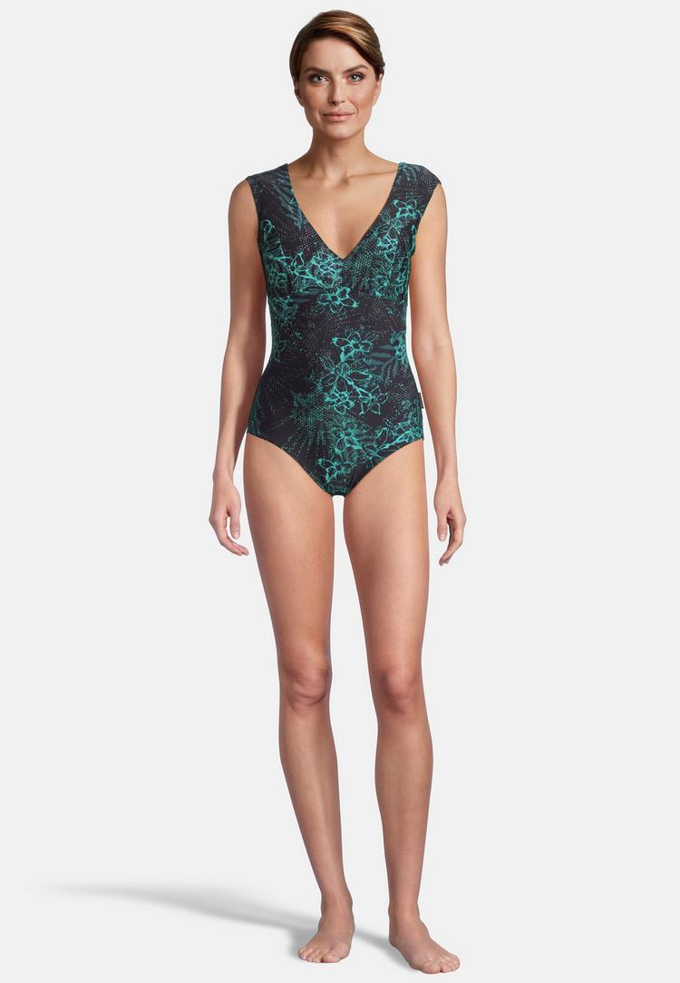 BECO BEERMANN BECO BEERMANN Mint Flowers Badeanzug Damen - schwarz-t&uuml;rkis - 0 | SportScheck