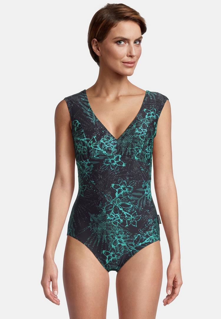 BECO BEERMANN BECO BEERMANN Mint Flowers Badeanzug Damen - schwarz-t&uuml;rkis - 2 | SportScheck