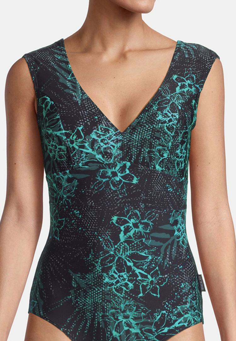 BECO BEERMANN BECO BEERMANN Mint Flowers Badeanzug Damen - schwarz-t&uuml;rkis - 3 | SportScheck