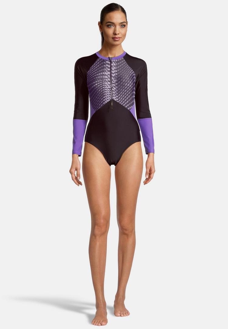 BECO BEERMANN BECO BEERMANN Hexagon Badeanzug Damen - lila-schwarz - 1 | SportScheck