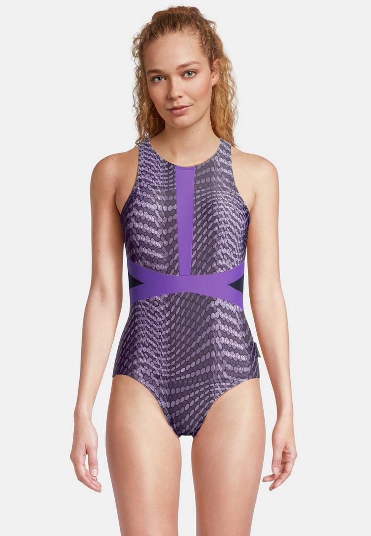 BECO BEERMANN BECO BEERMANN Hexagon Badeanzug Damen - lila-schwarz - 0 | SportScheck