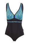 BECO BEERMANN Zebra Vibes Badeanzug Damen - blau-gr&uuml;n