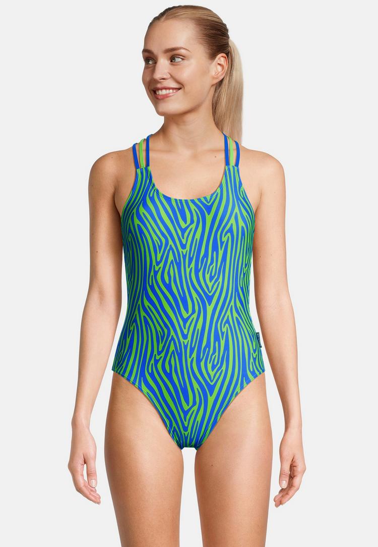BECO BEERMANN BECO BEERMANN Zebra Vibes Badeanzug Damen - blau-gr&uuml;n - 1 | SportScheck