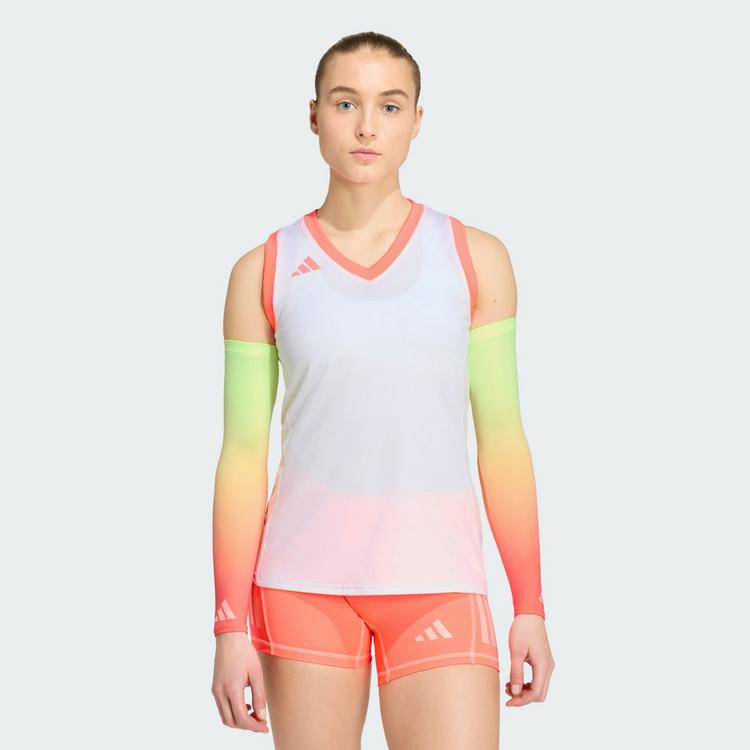 adidas adidas Quickset &auml;rmelloses Volleyballtrikot Funktionstank Damen - White / Frozen Turbo / Solar Turbo - 0 | SportScheck