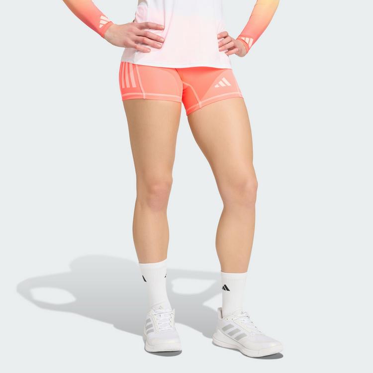adidas adidas 3-Streifen Volleyball Shorts Tights Damen - Solar Turbo / Frozen Turbo - 0 | SportScheck