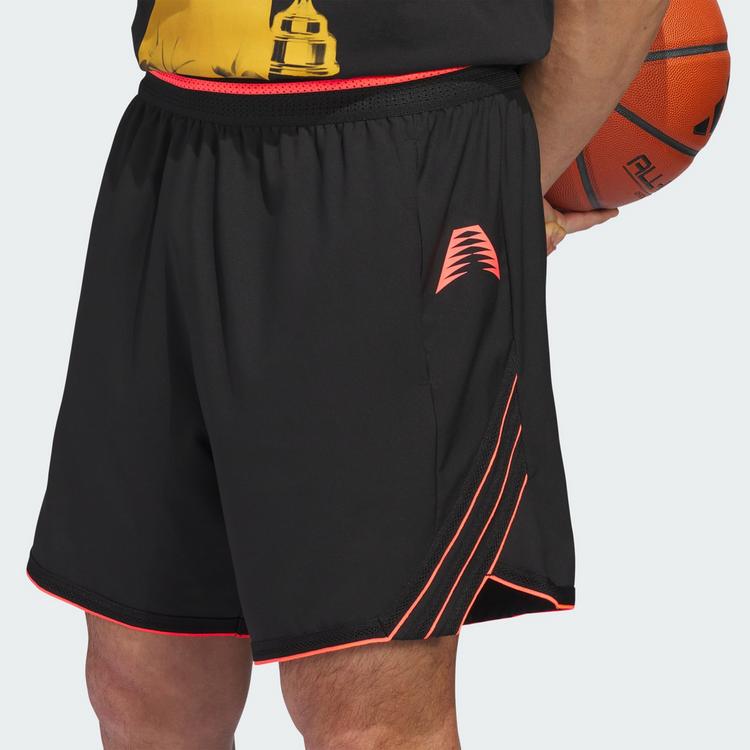 adidas adidas ANTHONY EDWARDS CRAZY LITE SHORTS Basketball-Shorts Herren - Black / Solar Turbo - 0 | SportScheck