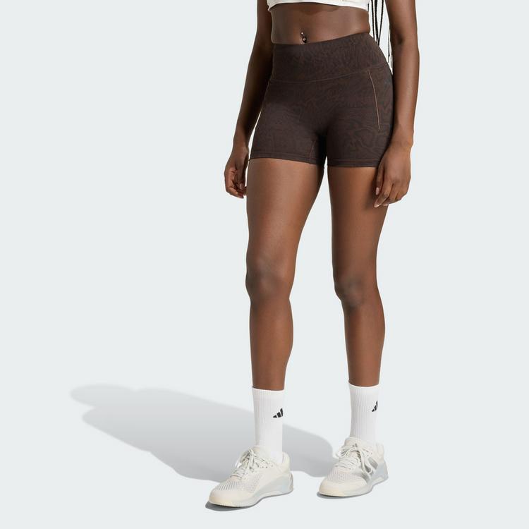 adidas adidas Optim&eacute; Snake Leggings, kurz Leggings Damen - Aurora Coffee / Black - 0 | SportScheck