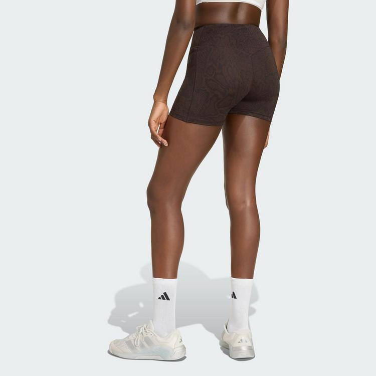 adidas adidas Optim&eacute; Snake Leggings, kurz Leggings Damen - Aurora Coffee / Black - 1 | SportScheck