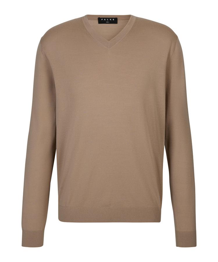 Falke Falke Merino Ultrafine V-Neck Strickpullover Herren - sesame (4390) - 0 | SportScheck