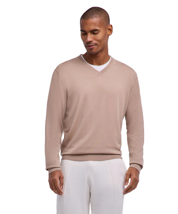Falke Falke Merino Ultrafine V-Neck Strickpullover Herren - sesame (4390) - 0 | SportScheck