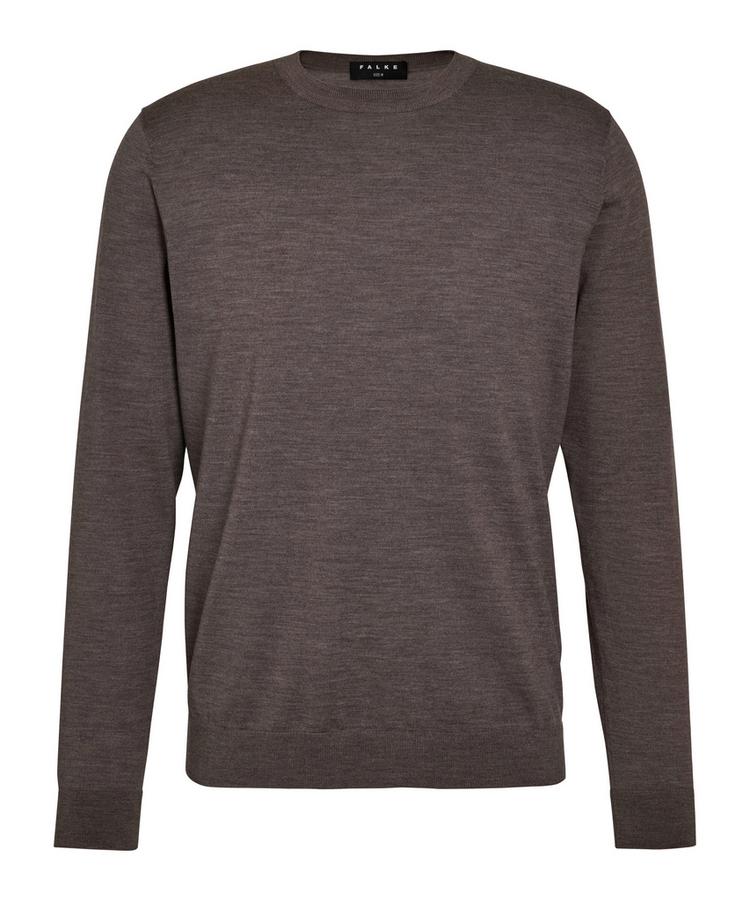 Falke Falke Merino Ultrafine Crew Neck Strickpullover Herren - walnut mel (5970) - 0 | SportScheck