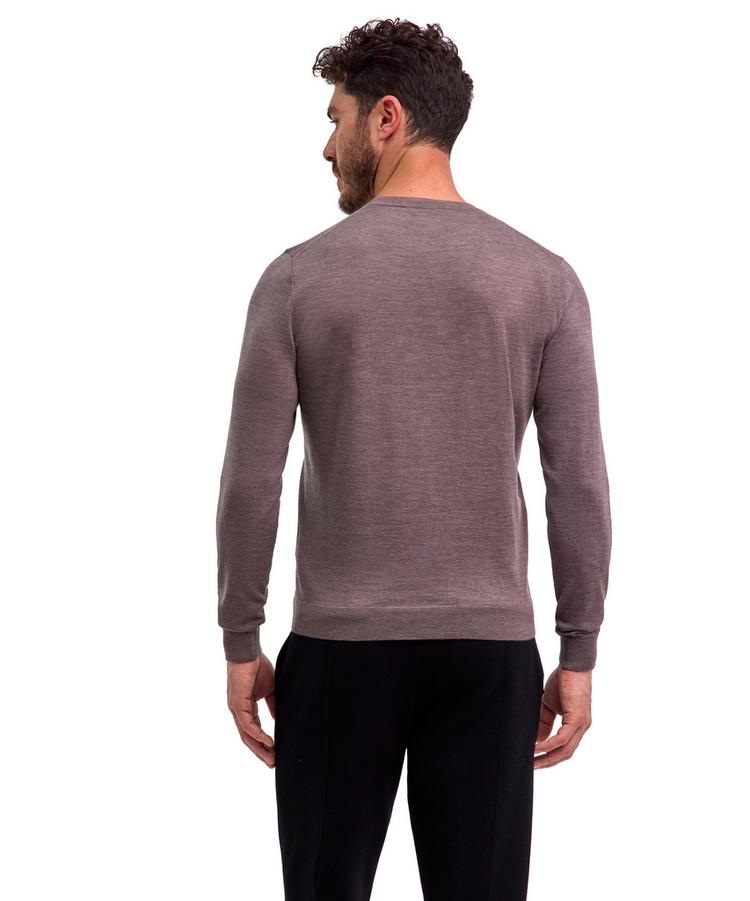 Falke Falke Merino Ultrafine Crew Neck Strickpullover Herren - walnut mel (5970) - 0 | SportScheck