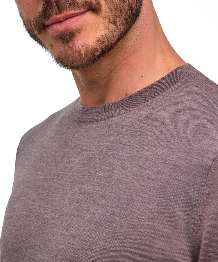 Falke Falke Merino Ultrafine Crew Neck Strickpullover Herren - walnut mel (5970) - 2 | SportScheck