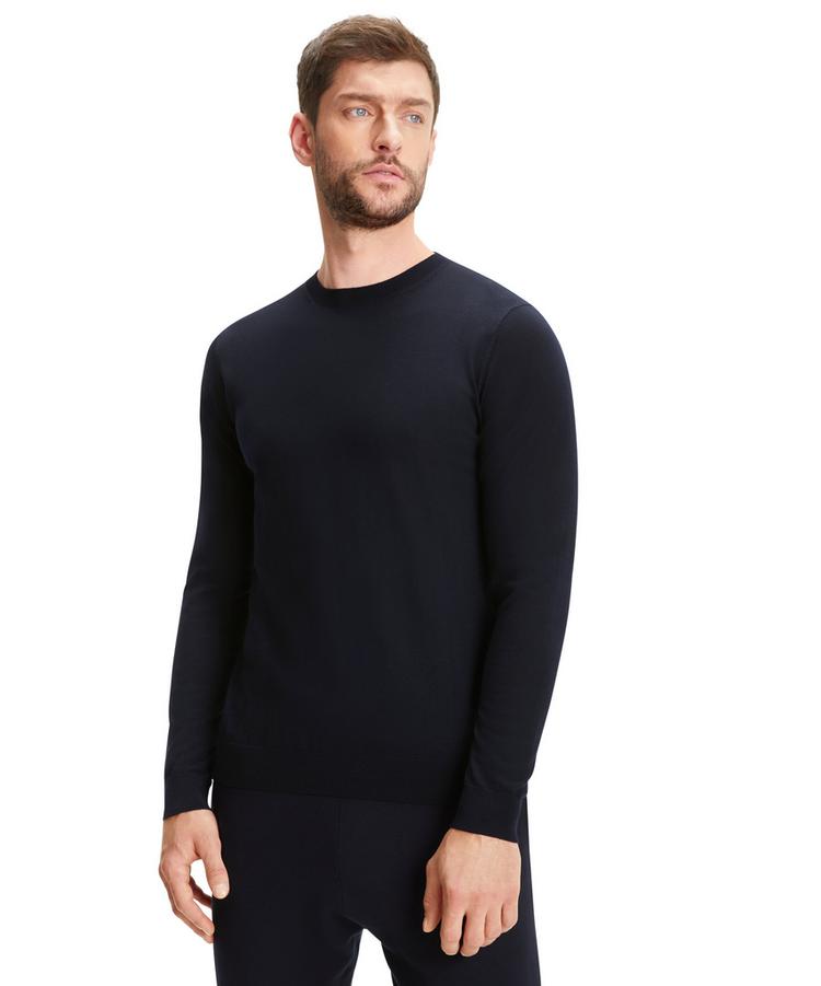 Falke Falke Merino Ultrafine Crew Neck Strickpullover Herren - night sky (6437) - 0 | SportScheck