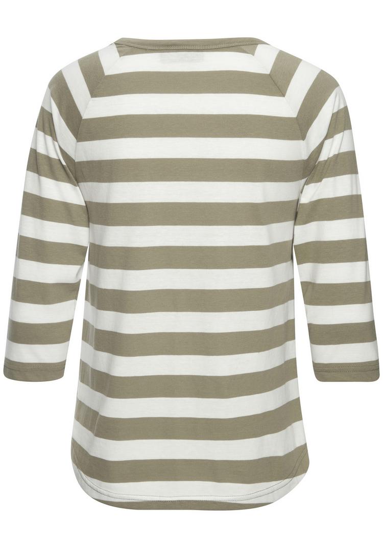 ELBSAND ELBSAND 3/4-Arm-Shirt Longshirt Damen - creme-taupe gestreift - 0 | SportScheck