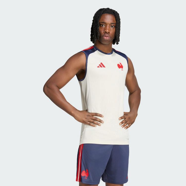 adidas adidas Frankreich Rugby Singlet Funktionstank Herren - Cream White / Shadow Navy - 0 | SportScheck