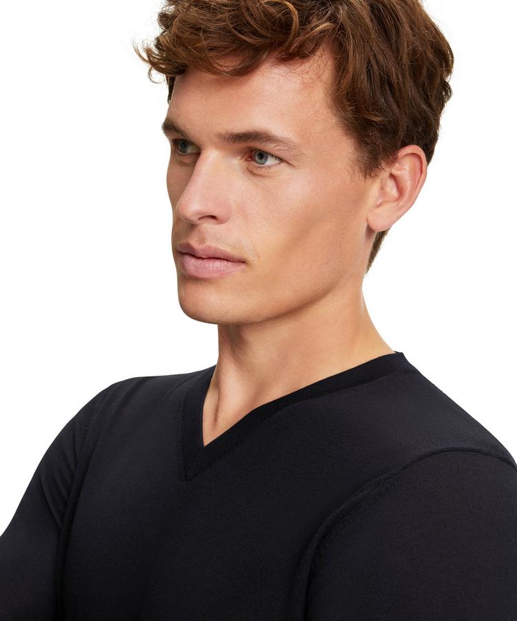 Falke Falke Merino Ultrafine V-Neck Strickpullover Herren - night sky (6437) - 1 | SportScheck