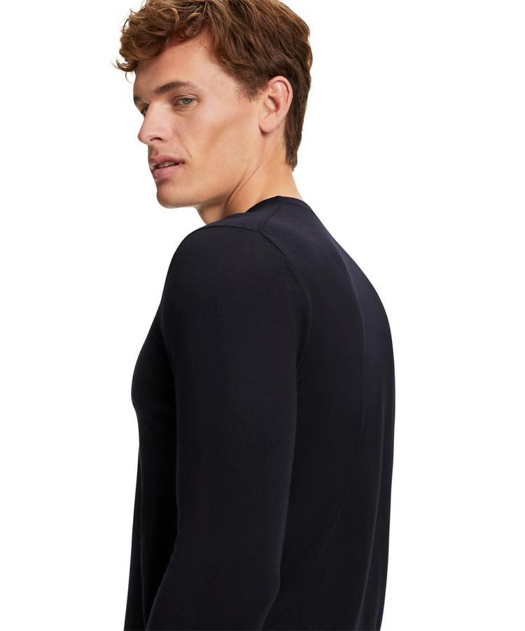 Falke Falke Merino Ultrafine V-Neck Strickpullover Herren - night sky (6437) - 4 | SportScheck