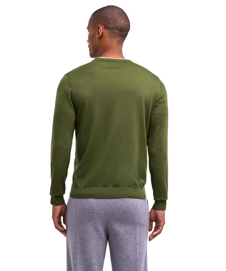 Falke Falke Merino Ultrafine V-Neck Strickpullover Herren - olive (7750) - 0 | SportScheck