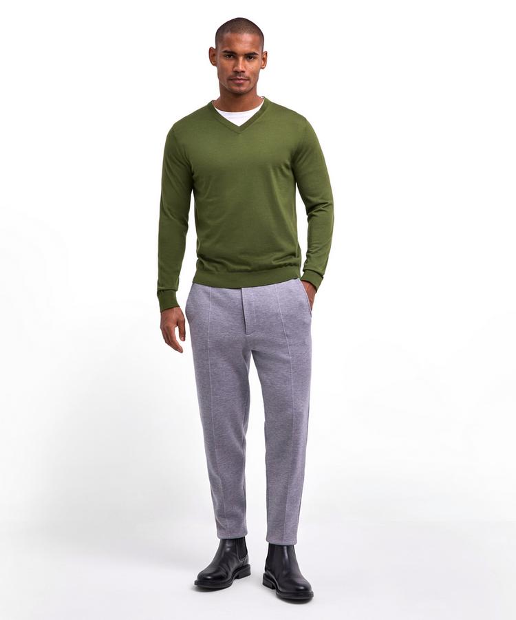 Falke Falke Merino Ultrafine V-Neck Strickpullover Herren - olive (7750) - 1 | SportScheck