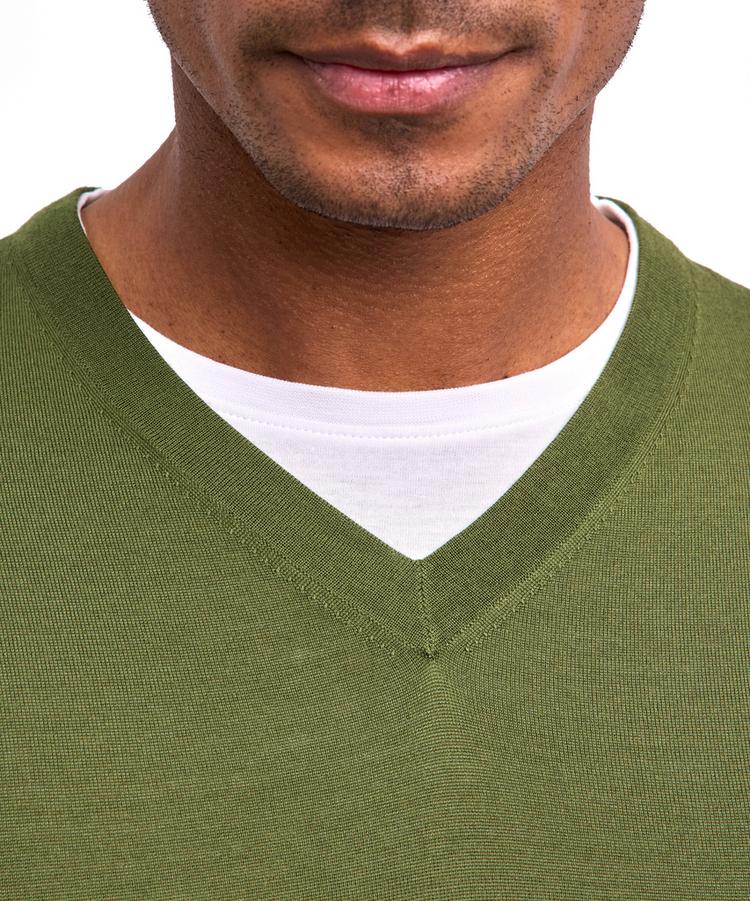 Falke Falke Merino Ultrafine V-Neck Strickpullover Herren - olive (7750) - 2 | SportScheck