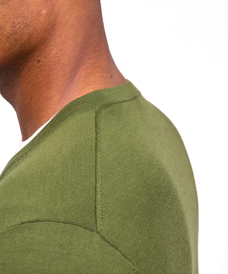 Falke Falke Merino Ultrafine V-Neck Strickpullover Herren - olive (7750) - 3 | SportScheck