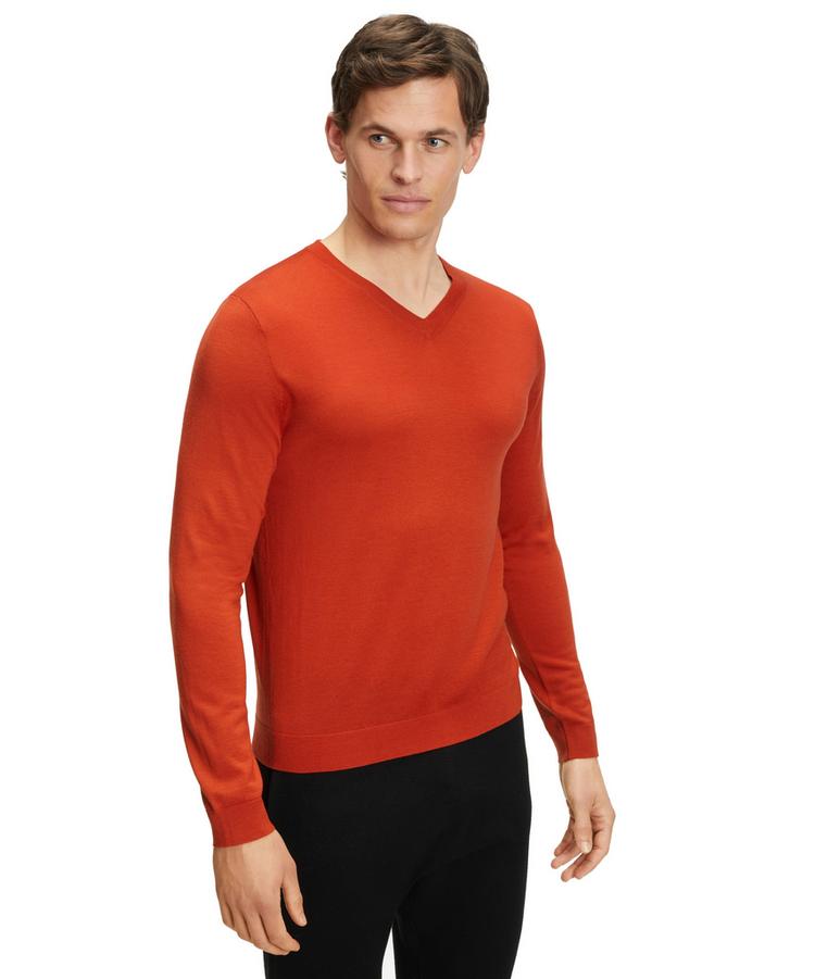 Falke Falke Merino Ultrafine V-Neck Strickpullover Herren - rust (8404) - 0 | SportScheck