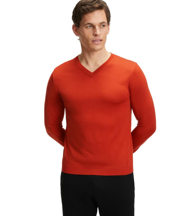 Falke Falke Merino Ultrafine V-Neck Strickpullover Herren - rust (8404) - 2 | SportScheck