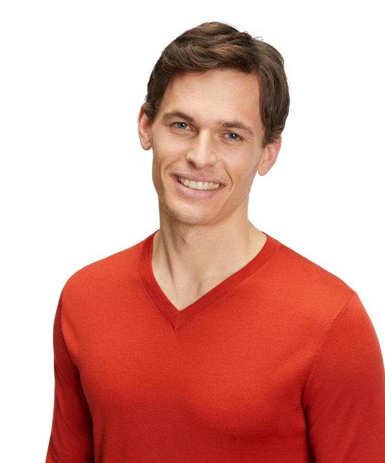 Falke Falke Merino Ultrafine V-Neck Strickpullover Herren - rust (8404) - 4 | SportScheck