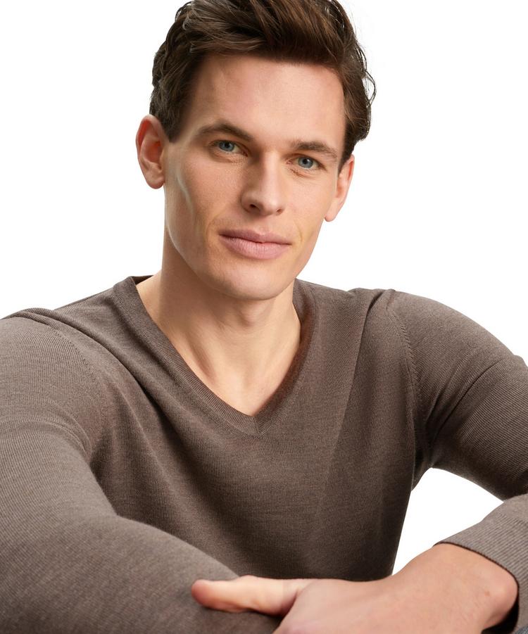 Falke Falke Merino X-Fine V-Neck Strickpullover Herren - bormio mel. (5112) - 2 | SportScheck