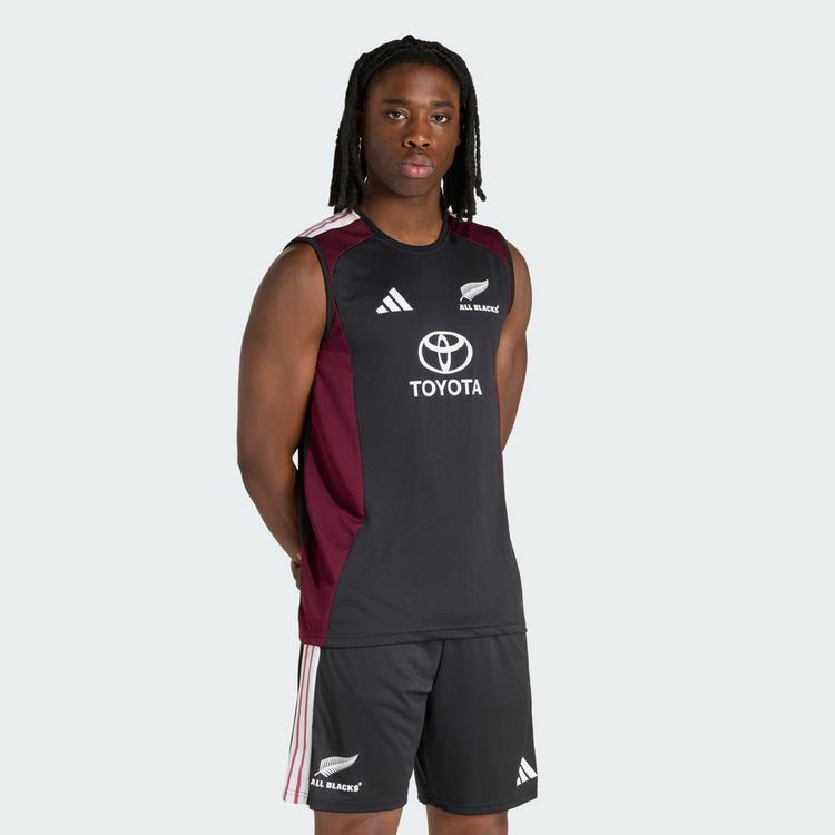 adidas adidas All Blacks Singlet Funktionstank Herren - All Black / Maroon - 0 | SportScheck