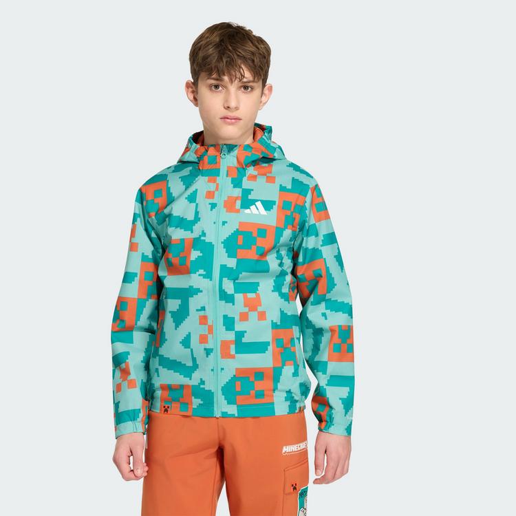 adidas adidas Adidas Minecraft Terrex 2 Layer Regenjacke Kinder - St Fade Ocean / Equipment Green / Fox Orange - 0 | SportScheck