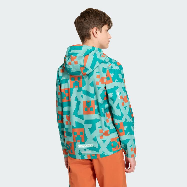 adidas adidas Adidas Minecraft Terrex 2 Layer Regenjacke Kinder - St Fade Ocean / Equipment Green / Fox Orange - 1 | SportScheck