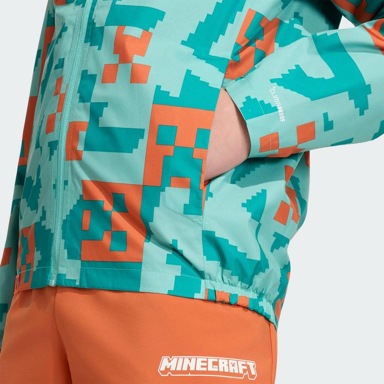 adidas adidas Adidas Minecraft Terrex 2 Layer Regenjacke Kinder - St Fade Ocean / Equipment Green / Fox Orange - 2 | SportScheck