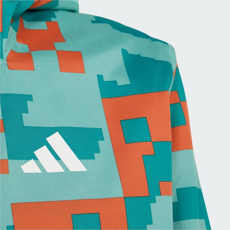 adidas adidas Adidas Minecraft Terrex 2 Layer Regenjacke Kinder - St Fade Ocean / Equipment Green / Fox Orange - 3 | SportScheck