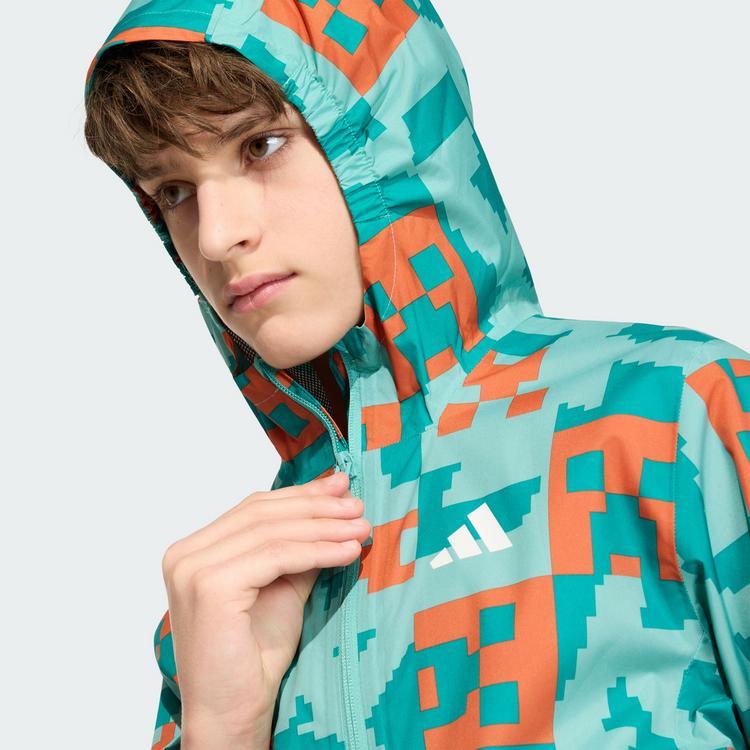 adidas adidas Adidas Minecraft Terrex 2 Layer Regenjacke Kinder - St Fade Ocean / Equipment Green / Fox Orange - 4 | SportScheck