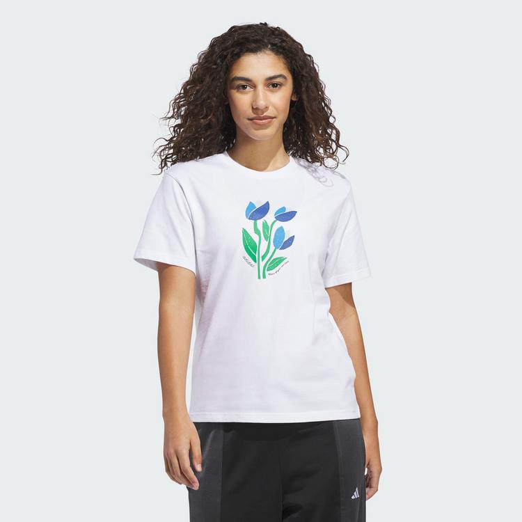 adidas adidas BLOOM AT YOUR OWN PACE GRAFIK T-SHIRT T-Shirt Damen - White - 0 | SportScheck